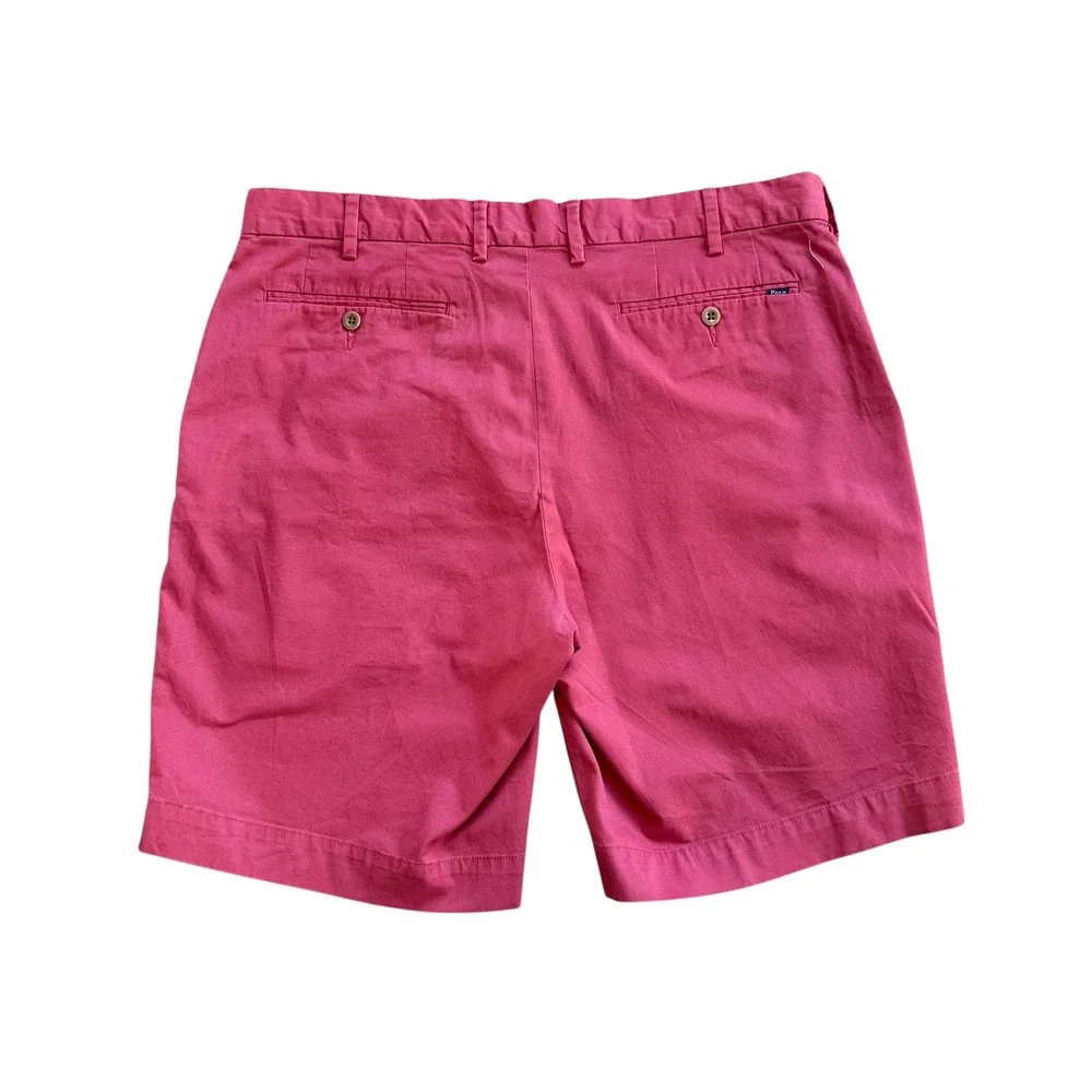 Polo Ralph Lauren Mens Stretch Classic Fit Chino Shorts Red Size 34 Cotton Blend